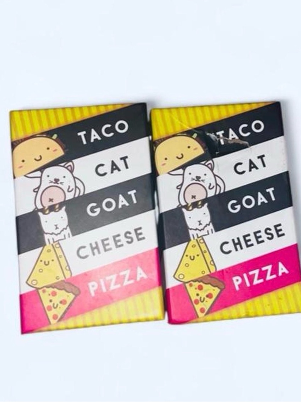 2 sets of Taco Cat Goat Cheese Pizza cards game